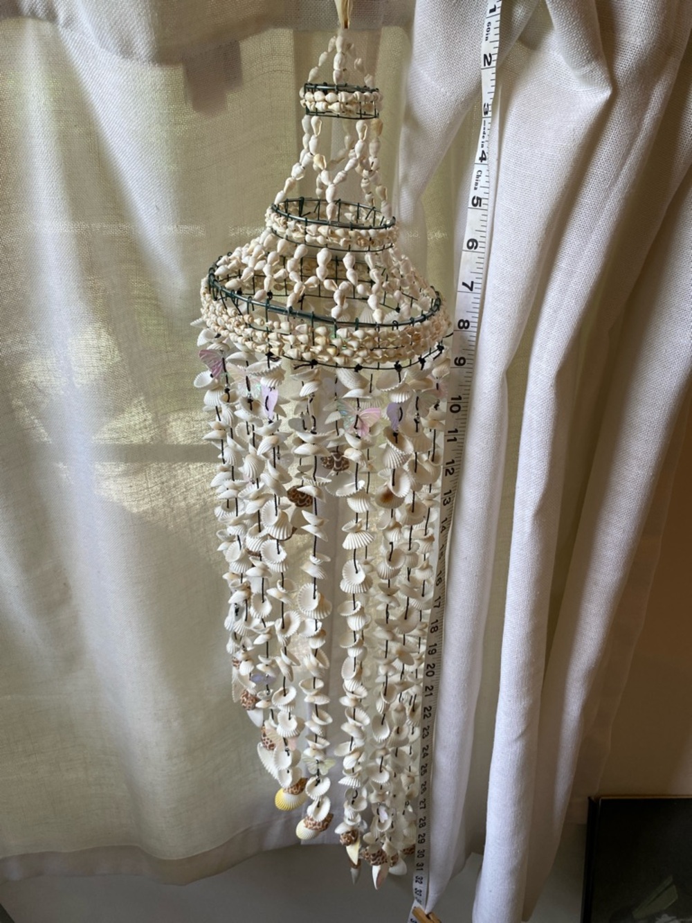 Handmade Hanging SeaShell Chandelier /wind-chime - Cream & Natural